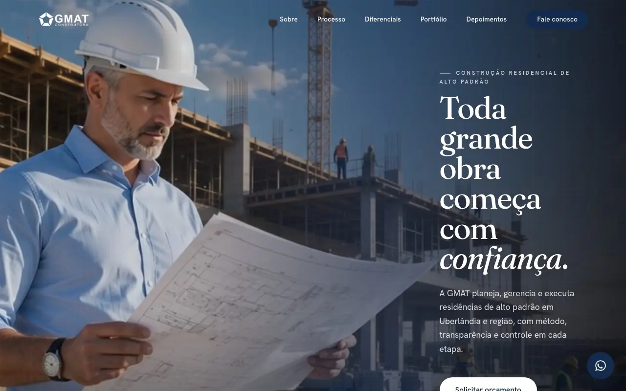 GMAT Construtora no computador