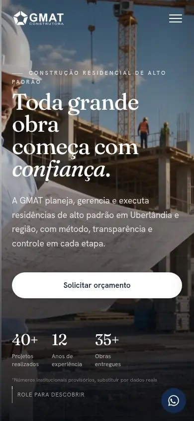 GMAT Construtora no celular